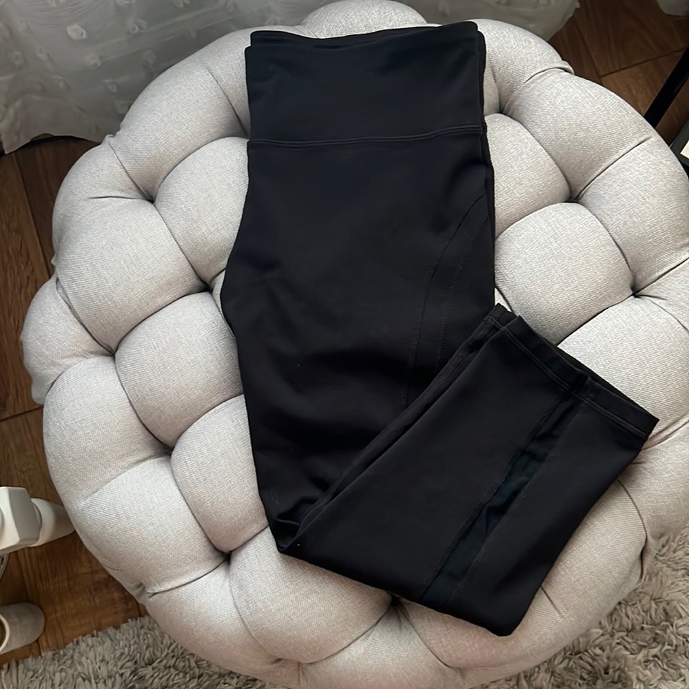 Gap GapFit Cropped Athletic Leggings with Sheer Panel Detail